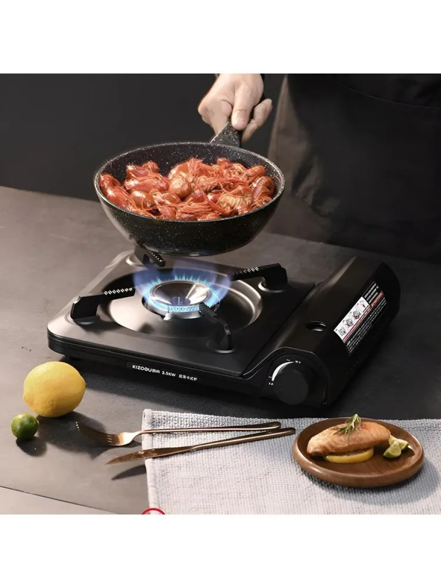 bivaliy_плита газовая наст. серебро-черная / тонка / 33*27*8 / чемодан / ветрозащитный экран / 3,5кВ #А556/ДМ/