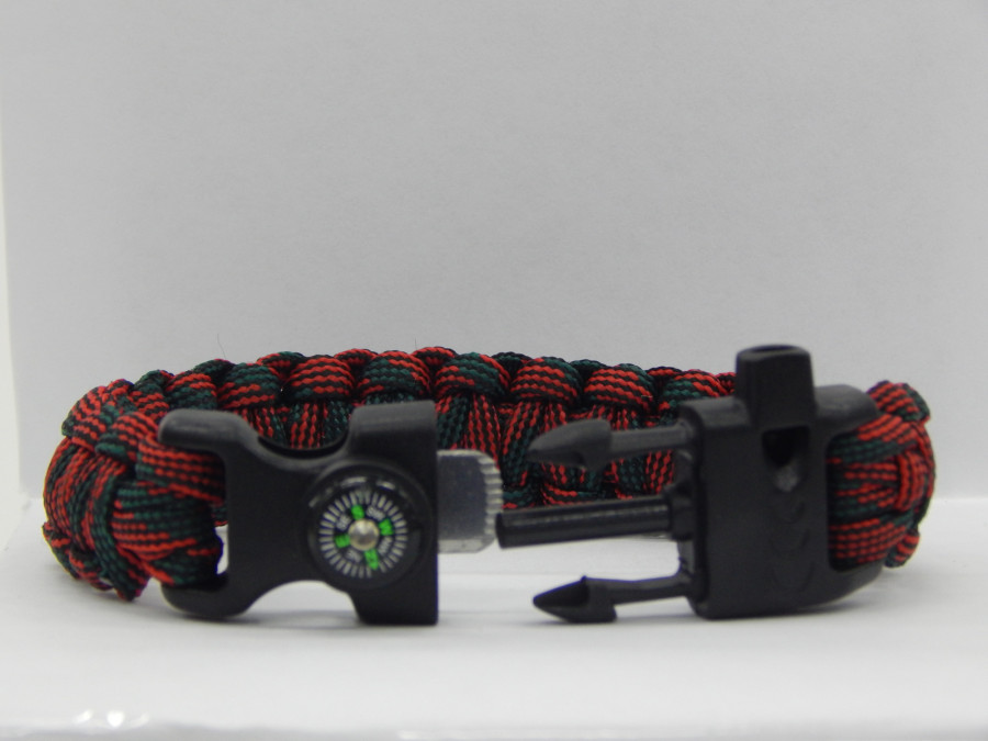 bivaliy_браслет "СЛЕДОПЫТ" со свистком, компасом и огнивом, 24,5х2 см/250// #PF-PD-04S