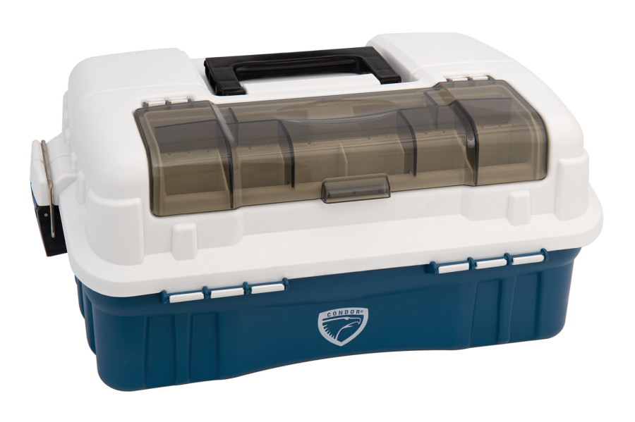 bivaliy_ящик малый, двухполочный, с отделением для блесен (390х250х160 мм) A-014 / #A-014