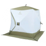 bivaliy_палатка "СЛЕДОПЫТ "Premium" 5 стен (1,8х1,75 м), h-2,05 м, S по полу 5,6 кв.м, 3 слоя, цв. белый/оливковый"/ #PF-TW-15