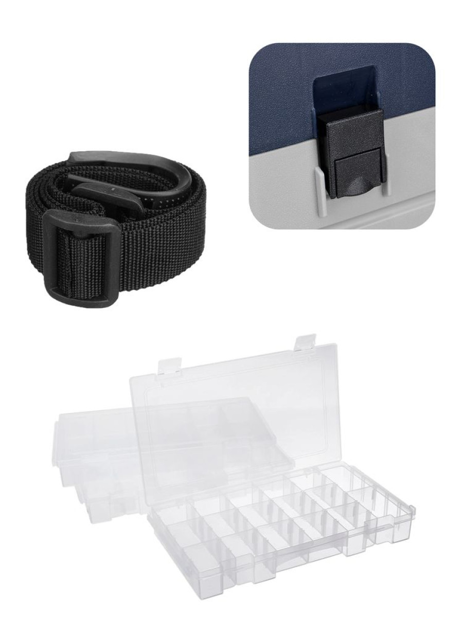 bivaliy_ящик для снастей HS-320 200х320х360 с тремя коробками для приманок/серый/ДМ/