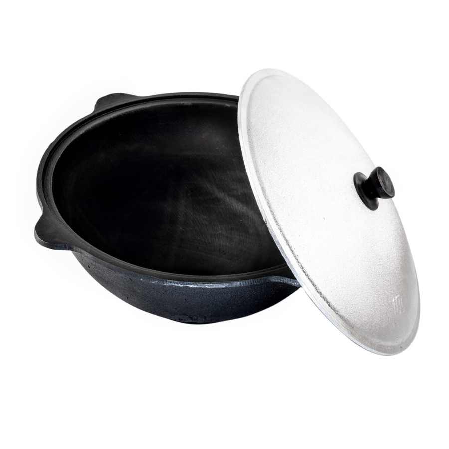 bivaliy_Казан чугунный с крышкой алюм плоское дно