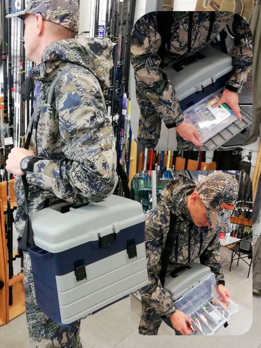 bivaliy_ящик для снастей HS-320 200х320х360 с тремя коробками для приманок/серый/ДМ/