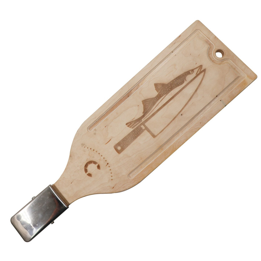 bivaliy_посуда-доска разделочная деревянная "с прищепкой для рыбы "СЛЕДОПЫТ", 500х150х60, с фаской /25/"/ #PF-CWS-P108