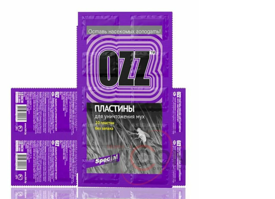 bivaliy_репеллент "OZZ-Пластины СПЕЦИАЛ для уничтожения мух к электрофумигатору,10шт"/ #020503