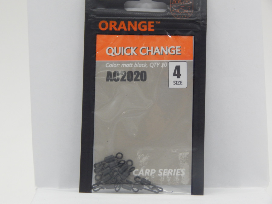 bivaliy_вертлюг с быстросъемом "Orange Carp №4"/matt black/10шт/ #CCC00004287