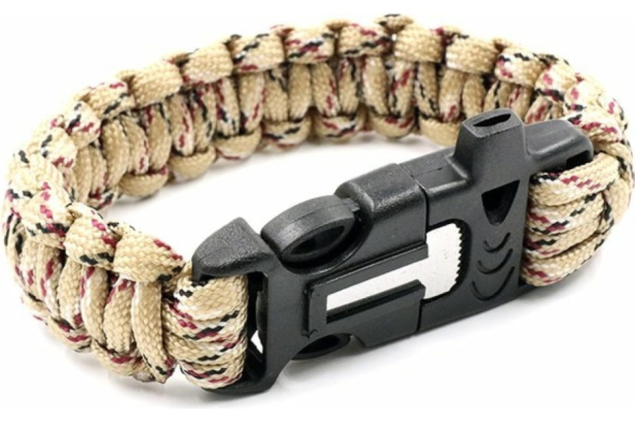 bivaliy_браслет "СЛЕДОПЫТ" паракорд со свистком и огнивом, 24,5х2 см/250/ #PF-PD-02S