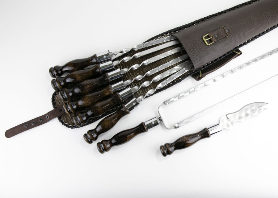 bivaliy_набор-шампуры "в кожанном колчане (50 см) Медведь №2"/ #