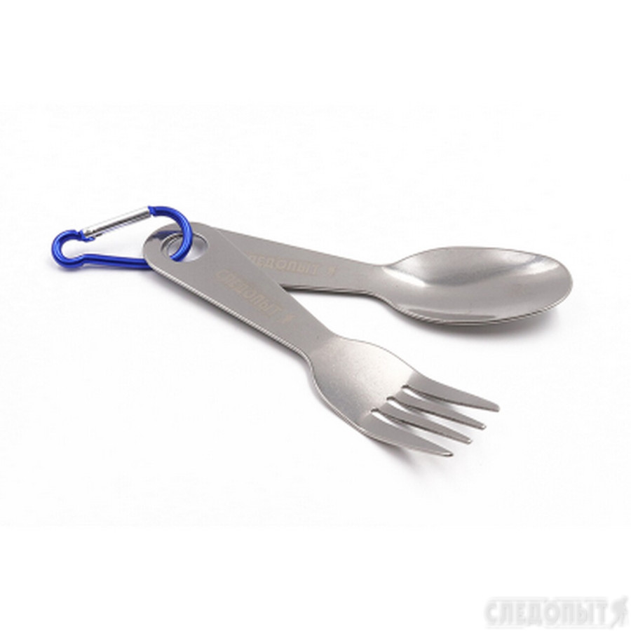 bivaliy_посуда-набор столовых приборов "СЛЕДОПЫТ", на карабине (ложка, вилка)/480 / #PF-CWS-P52