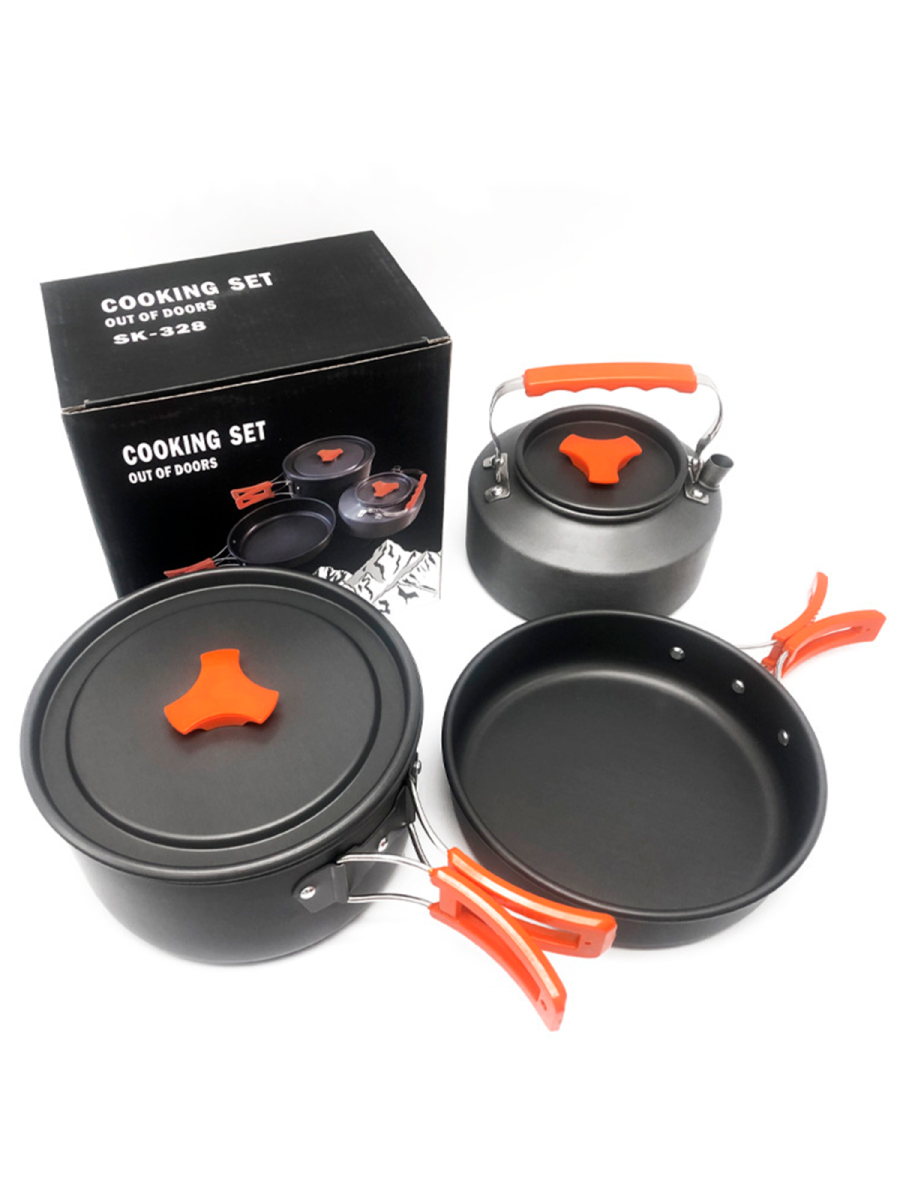 bivaliy_посуда-набор /сет из 9 предметов/ чайник/ковш/сковородка / чехол/SK-328 #301/ДМ/
