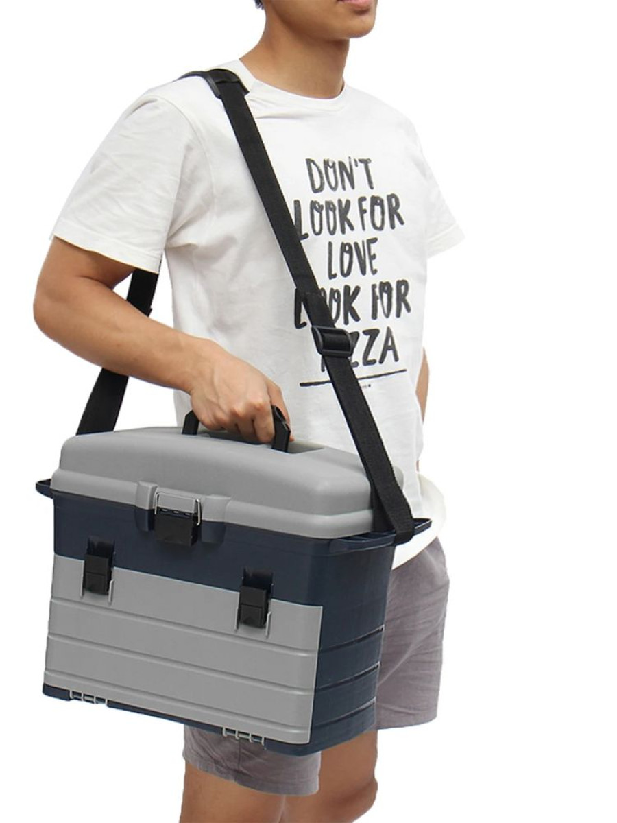 bivaliy_ящик для снастей HS-320 200х320х360 с тремя коробками для приманок/серый/ДМ/